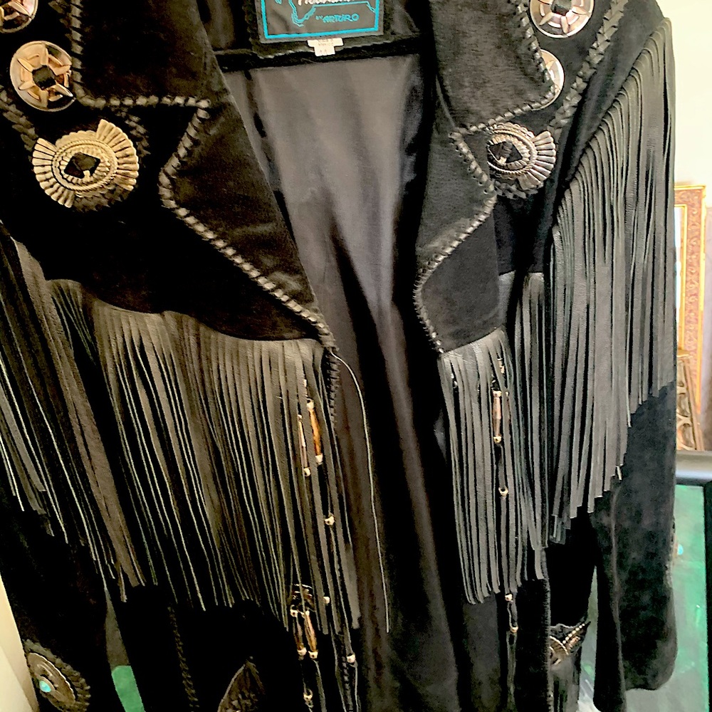 Echo Mountain by Arturo Black Fringe Jacket